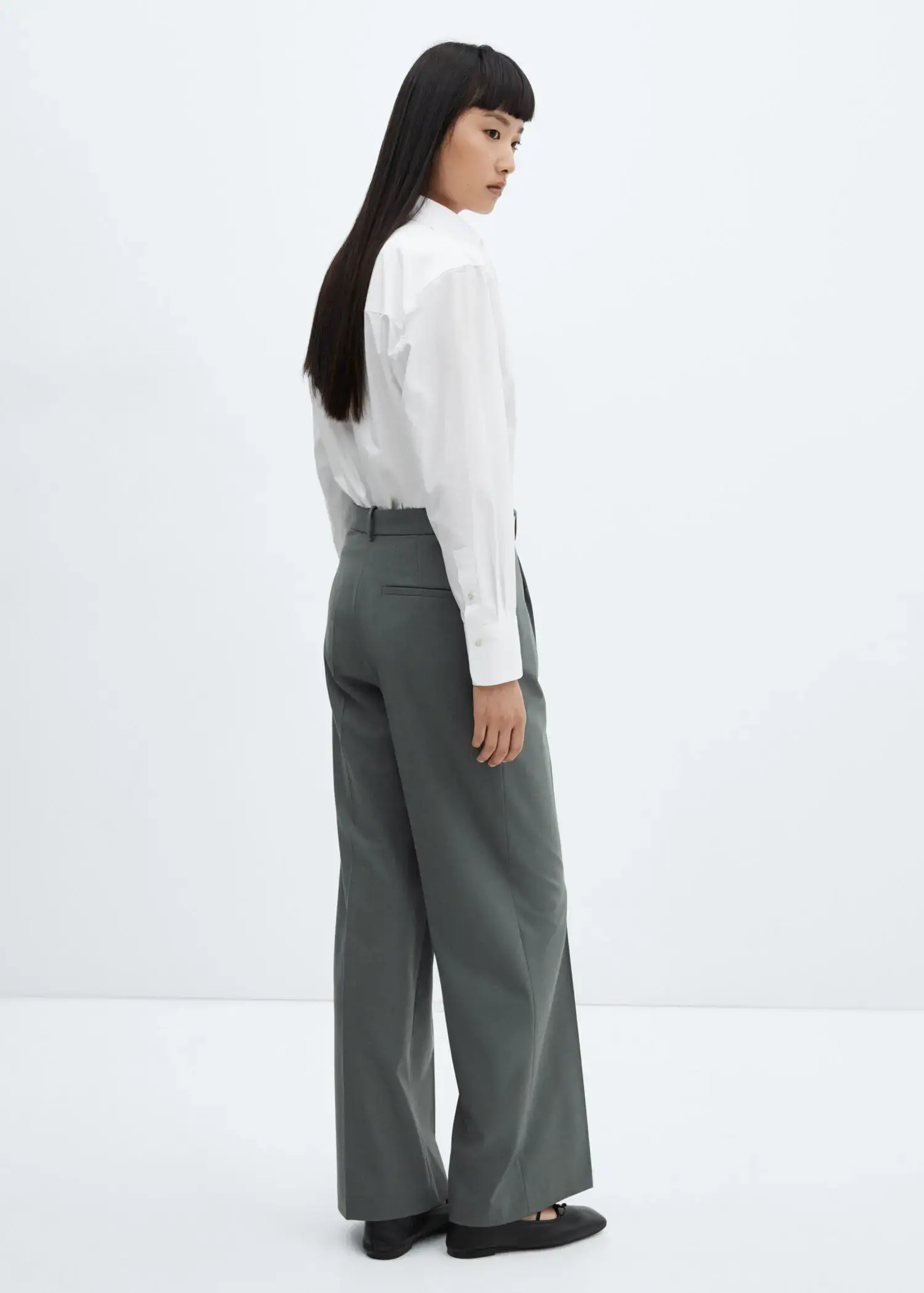Mango Wool straight-fit trousers. 3
