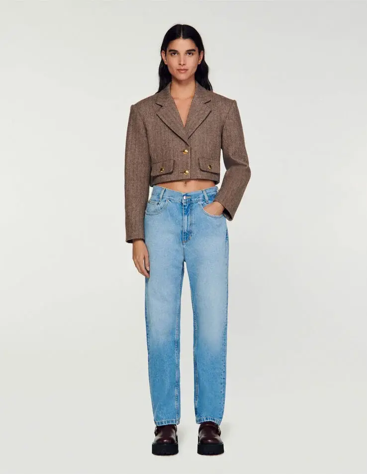 Sandro Structured cropped jacket. 1