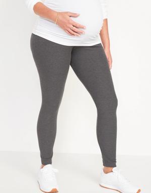 Old Navy Maternity Full-Panel Rib-Knit Leggings gray