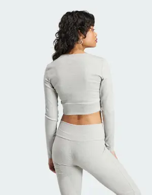 Adidas Essentials Rib Long Sleeve Tee. 3