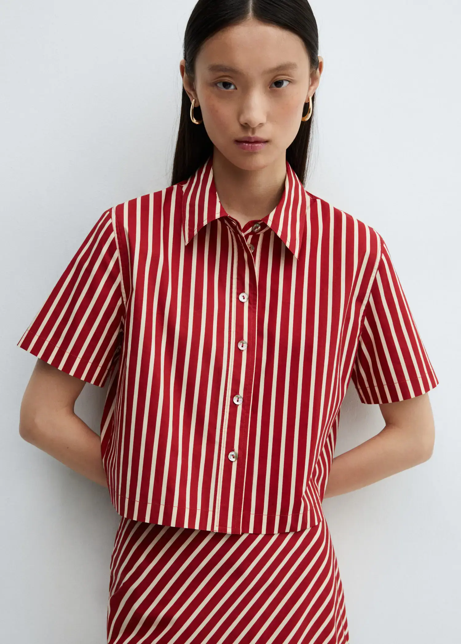 Mango Short sleeve striped shirt. 2