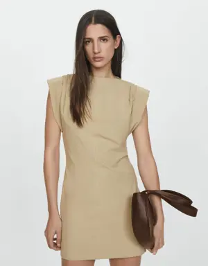 Mango Knitted dress with turn-up sleeves