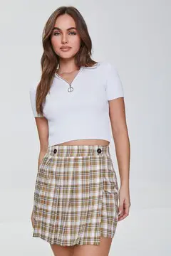 Forever 21 Forever 21 Plaid Mini Wrap Skirt Camel/Multi. 2