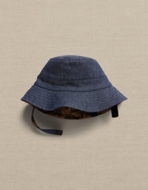 Reversible Bucket Hat for Baby + Toddler blue