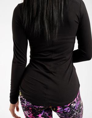 Black - Long Sleeve Tunic Top - XS