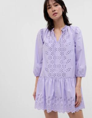 Gap Eyelet Mini Dress purple