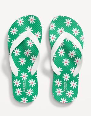 Printed Flip-Flop Sandals for Girls (Partially Plant-Based) white