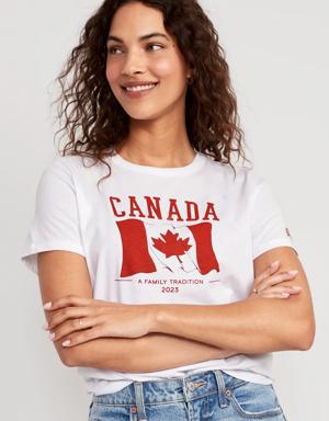 Canada Flag-Graphic T-Shirt for Women white
