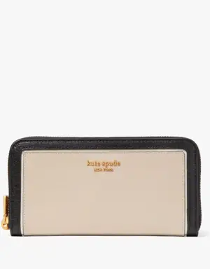 Morgan Colorblocked Zip-around Continental Wallet