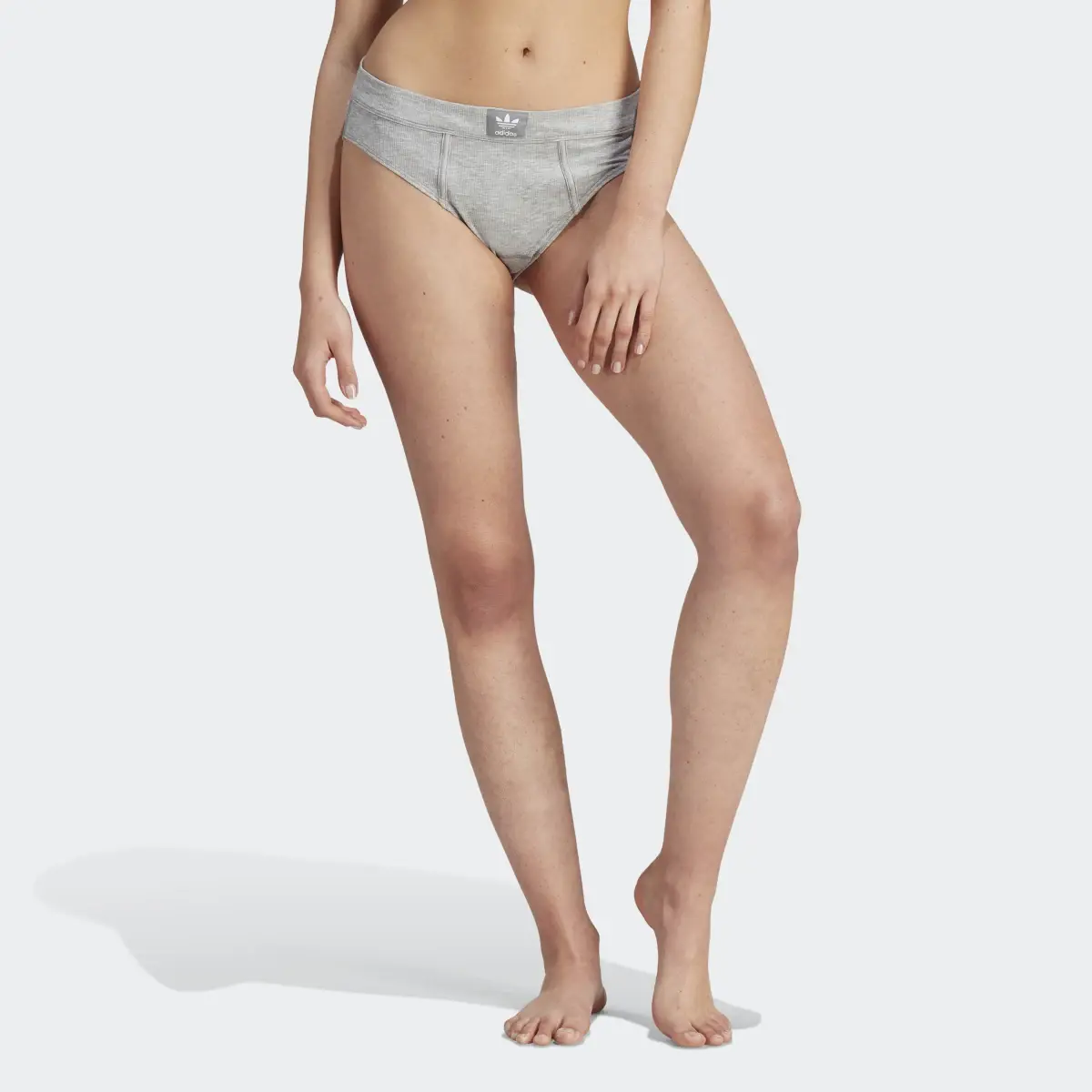 Adidas Adicolor Flex Ribbed Cotton Bikini Pants. 1