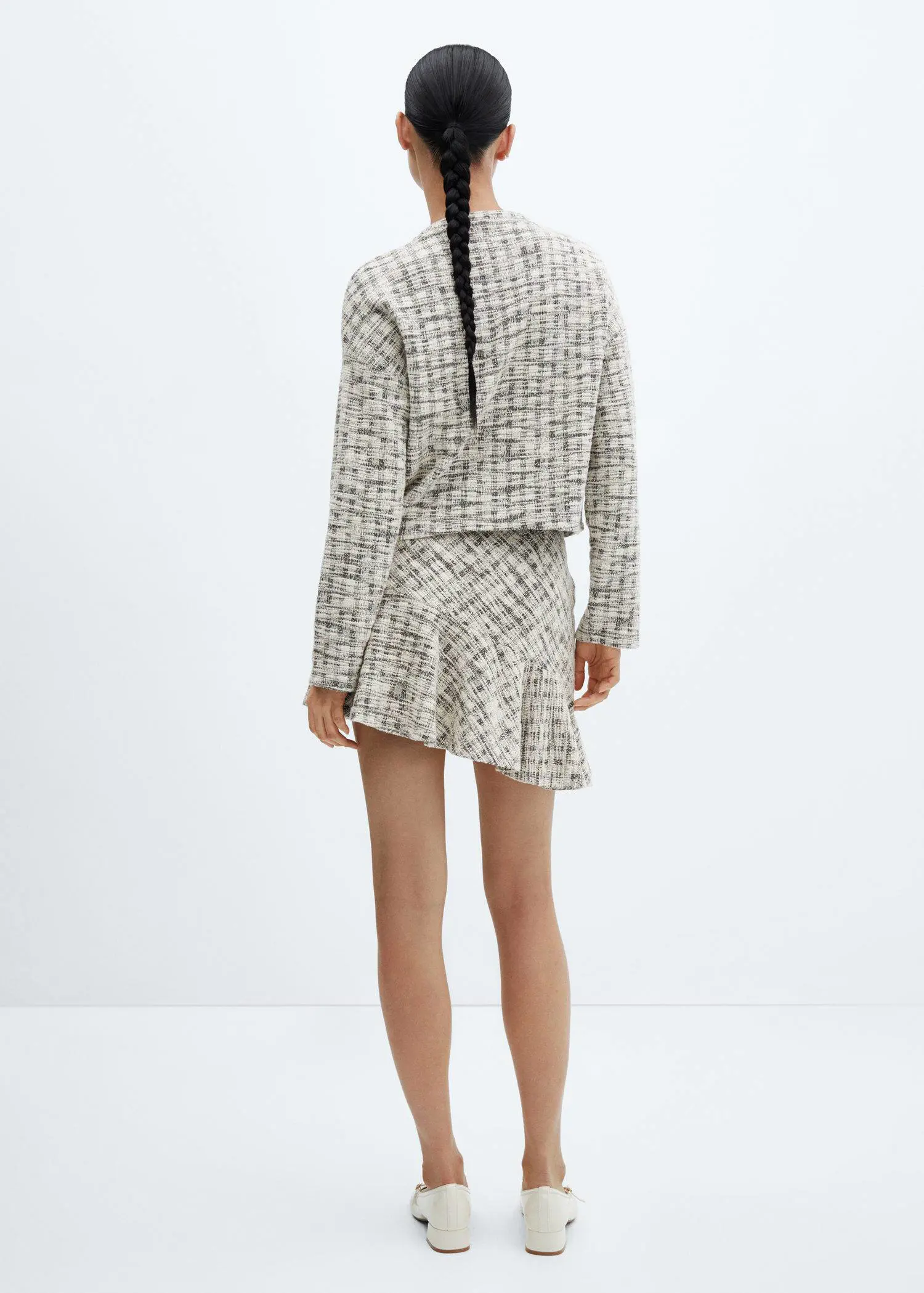 Mango Asymmetrical tweed skirt. 3