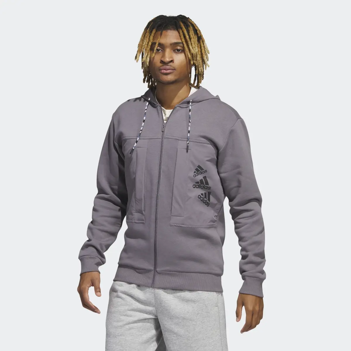 Adidas Felpa con cappuccio Essentials BrandLove Fleece Full-Zip. 2