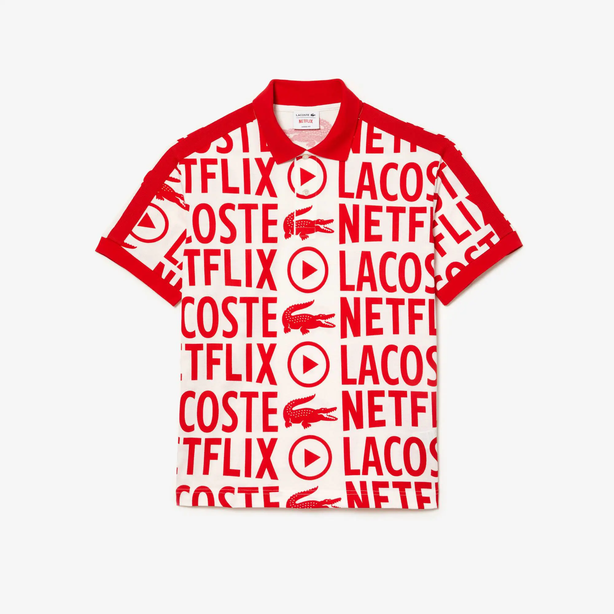 Lacoste Men’s Lacoste x Netflix Loose Fit Organic Cotton Print Polo Shirt. 2