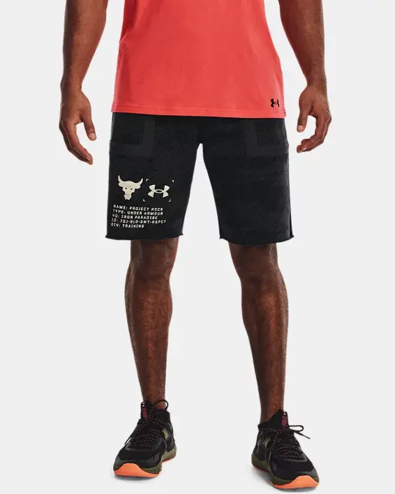 Under Armour Men's Project Rock Heavyweight Terry Shorts. 1