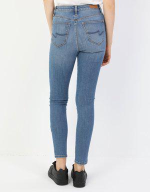 760 Diana Yüksek Bel Dar Paça Süper Slim Fit Mavi Kadın Jean Pantolon