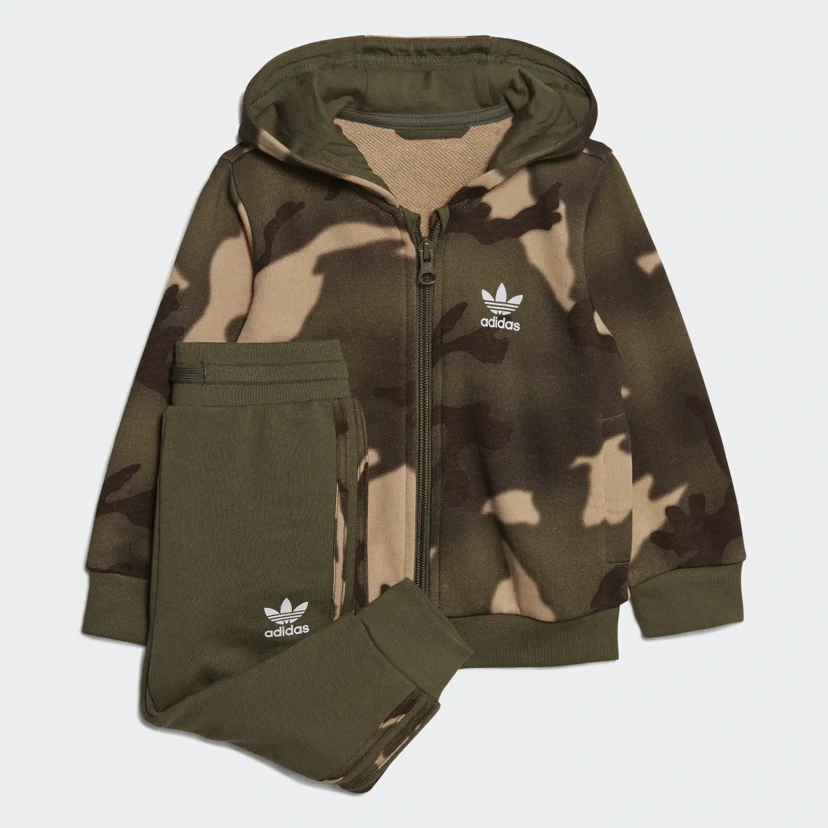 Adidas Conjunto de Sudadera con Gorro Camo con Cierre Frontal. 2