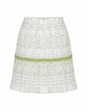 White Floral Mini Skirt - 2 / Original