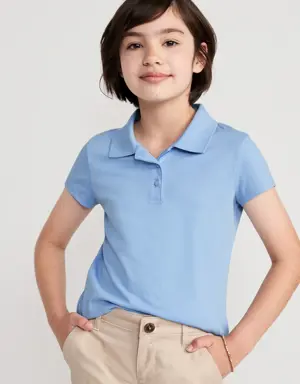 Uniform Jersey Polo Shirt for Girls blue