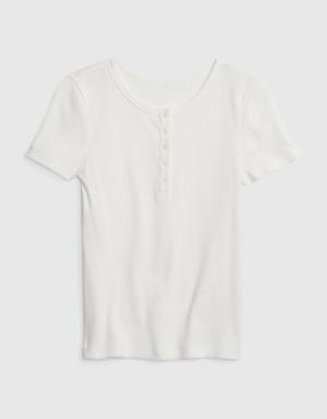 Kids Rib Henley T-Shirt white