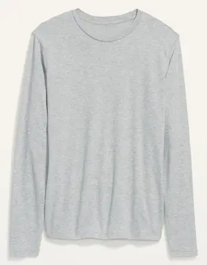 Soft-Washed Crew-Neck Long-Sleeve T-Shirt for Men gray