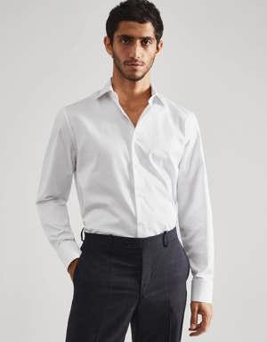 Mango Slim-fit suit shirt cufflinks