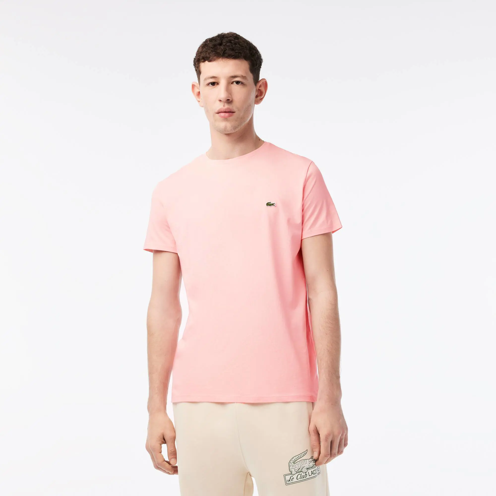 Lacoste T-shirt col rond en jersey de coton pima uni. 1