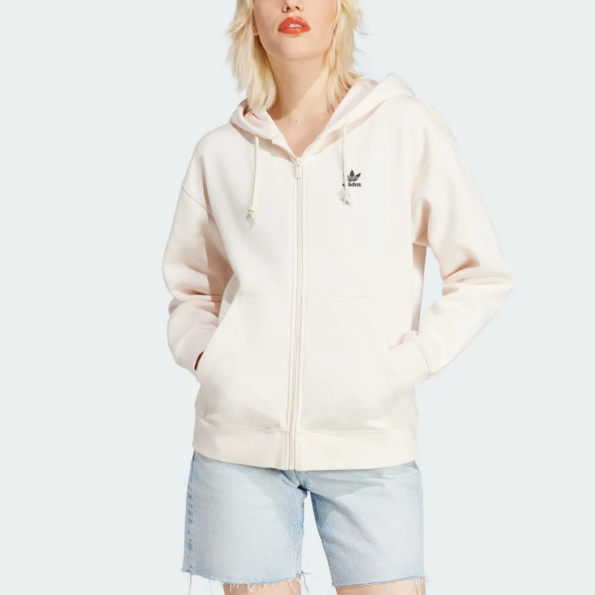 Adidas Essentials Full-Zip Boyfriend Hoodie. 1