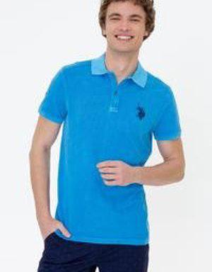 Erkek Kobalt Mavi Basic T-shirt