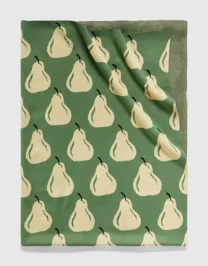 green cover with pear pattern