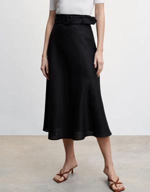 Linen skirt with belt
