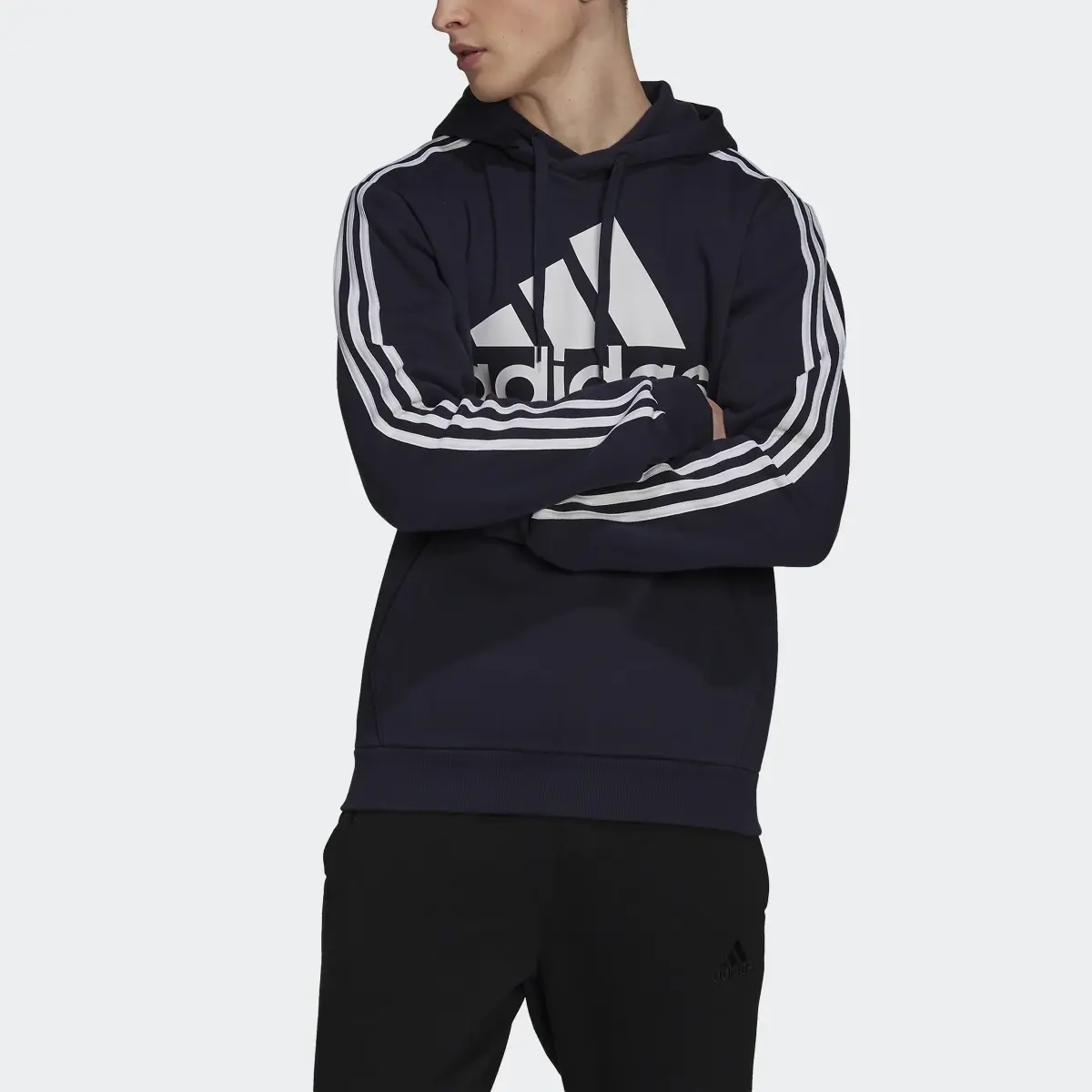Adidas Felpa con cappuccio Essentials Fleece 3-Stripes Logo. 1