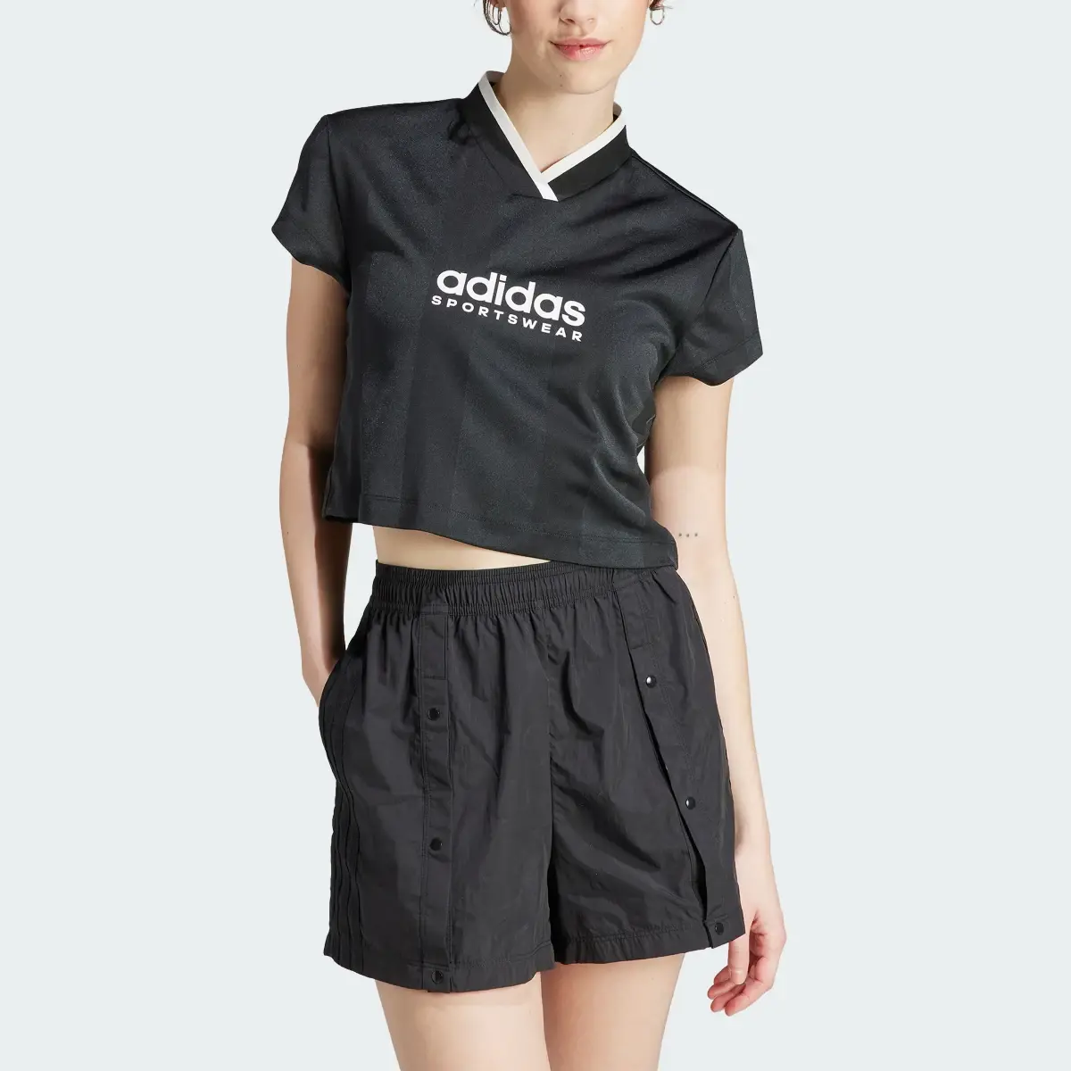 Adidas Tiro Colorblock Crop T-Shirt. 1