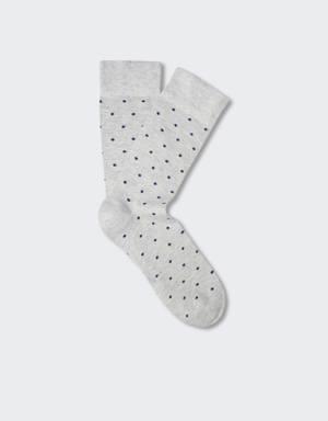 Puantiyeli pamuklu çorap