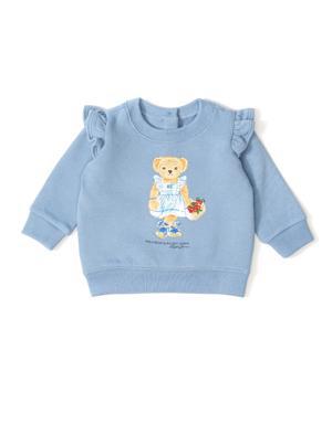 Mavi Ayıcık Baskılı Kız Bebek Sweatshirt