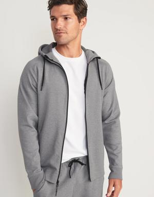 Dynamic Fleece Hidden-Pocket Zip-Front Hoodie for Men gray
