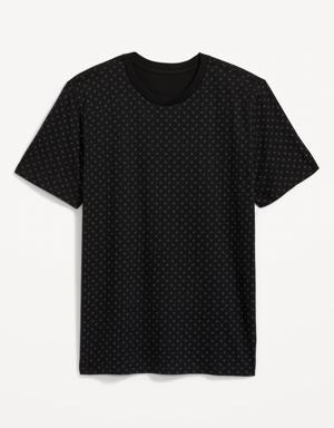 Soft-Washed Printed Crew-Neck T-Shirt for Men black