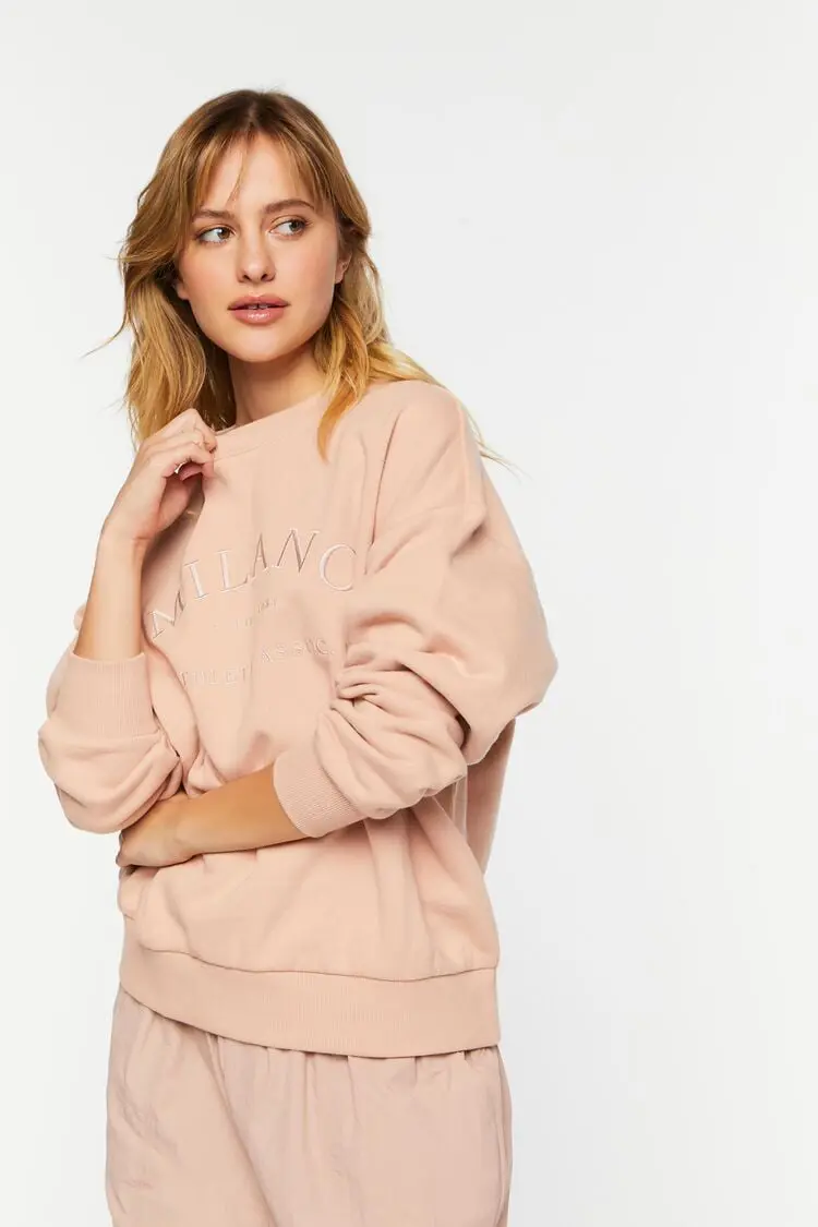 Forever 21 Forever 21 Milano Embroidered Pullover Blush. 1