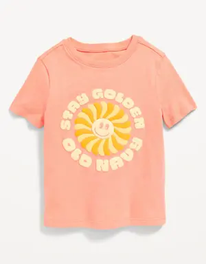 Old Navy Unisex Short-Sleeve Printed Logo T-Shirt for Toddler pink