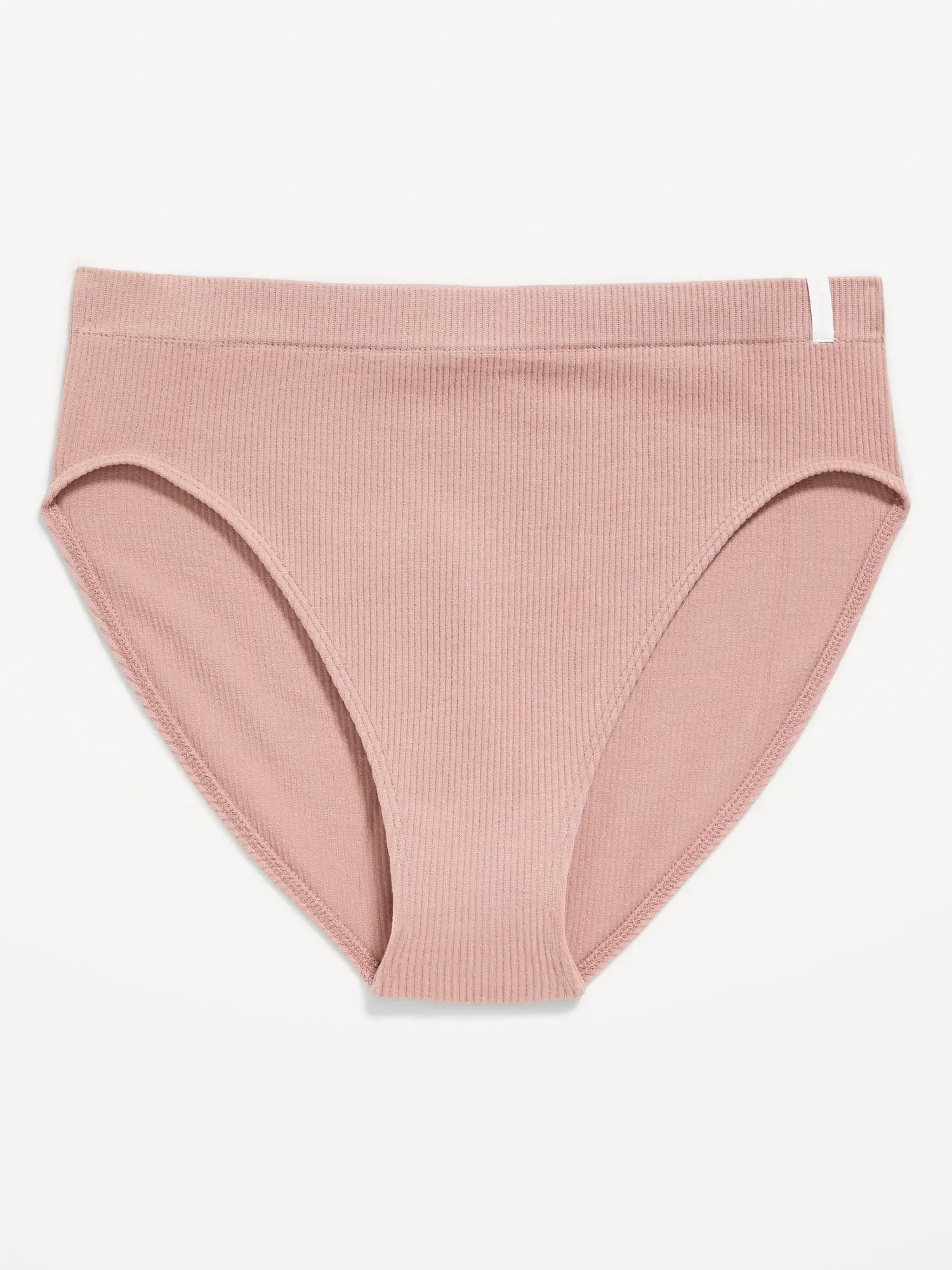 Old Navy High-Waisted French-Cut Seamless Rib-Knit Bikini Underwear for Women pink. 1