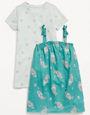 Printed Nightgown 2-Pack for Toddler Girls & Baby green