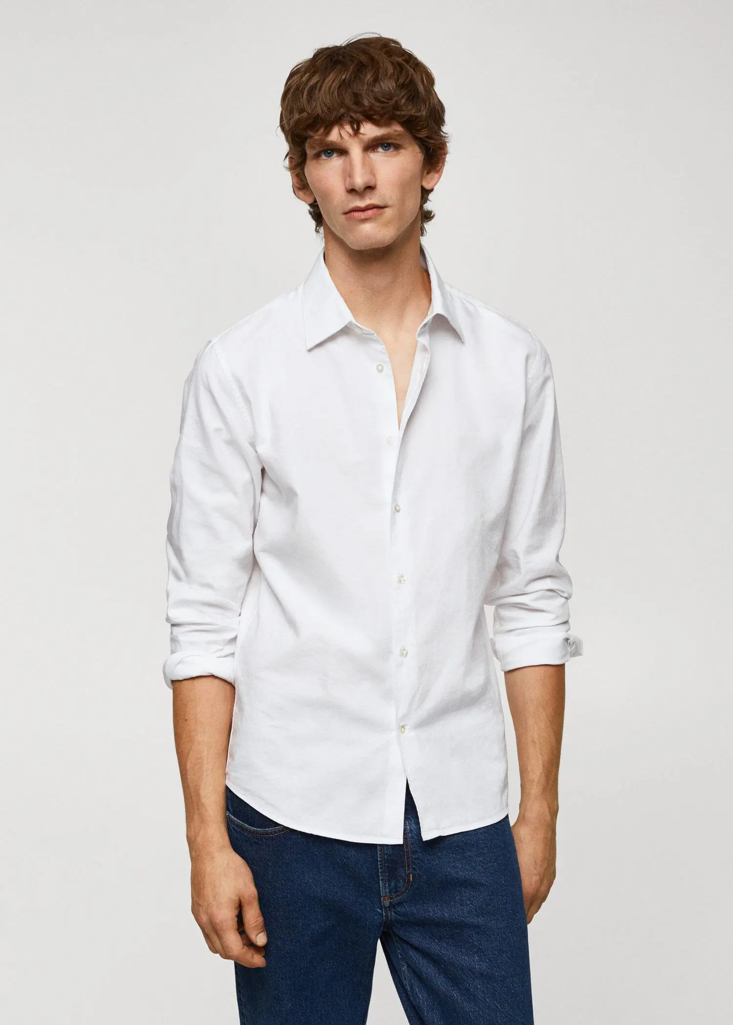 Mango Slim fit Oxford cotton shirt. 1