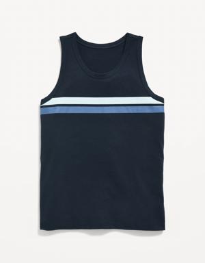 Softest Double-Striped Tank Top for Boys blue