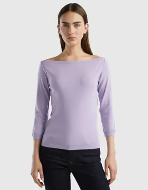 100% cotton boat neck sweater