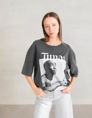 TUPAC Baskılı Oversize T-shirt