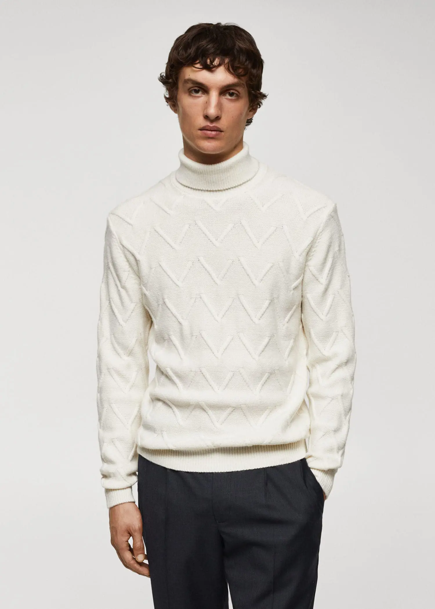 Mango Structured wool sweater. 1