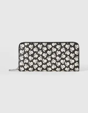 black wallet with white flowers