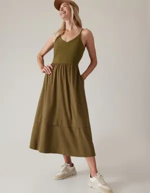 Elation V-Neck Hybrid Dress green