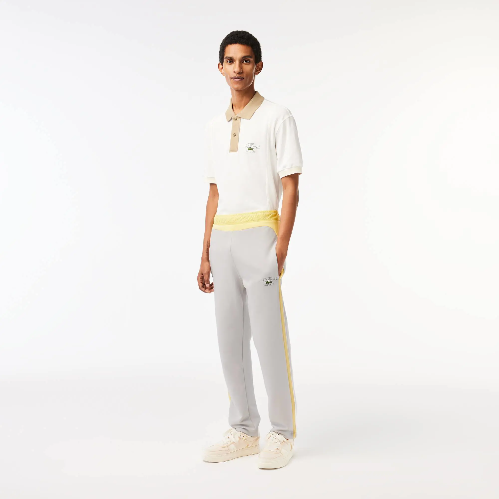 Lacoste Pantalón deportivo de hombre en algodón ecológico color block. 1
