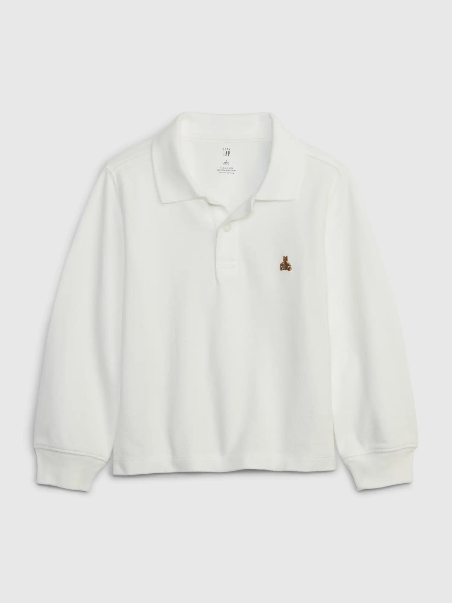 Gap Toddler Organic Cotton Pique Polo Shirt white. 1