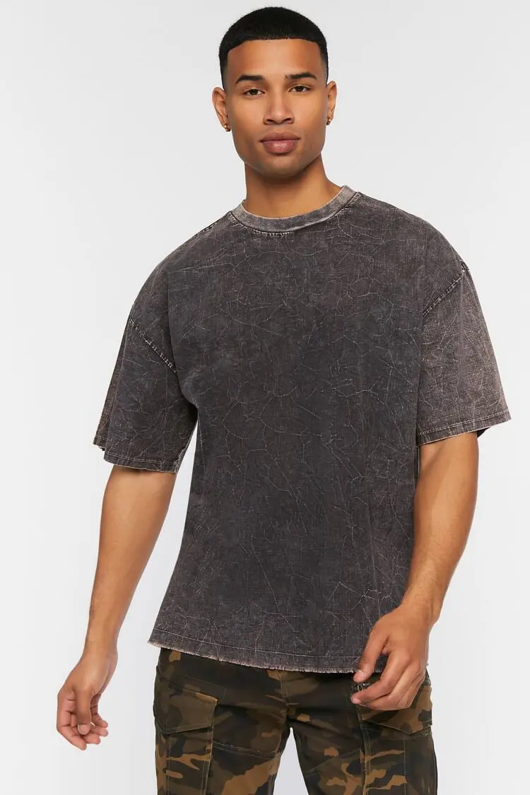 Forever 21 Forever 21 Woven Acid Wash Frayed Crew Neck Tee Black. 1 Forever 21 Forever 21 Woven Acid Wash Frayed Crew Neck Tee Black. 1